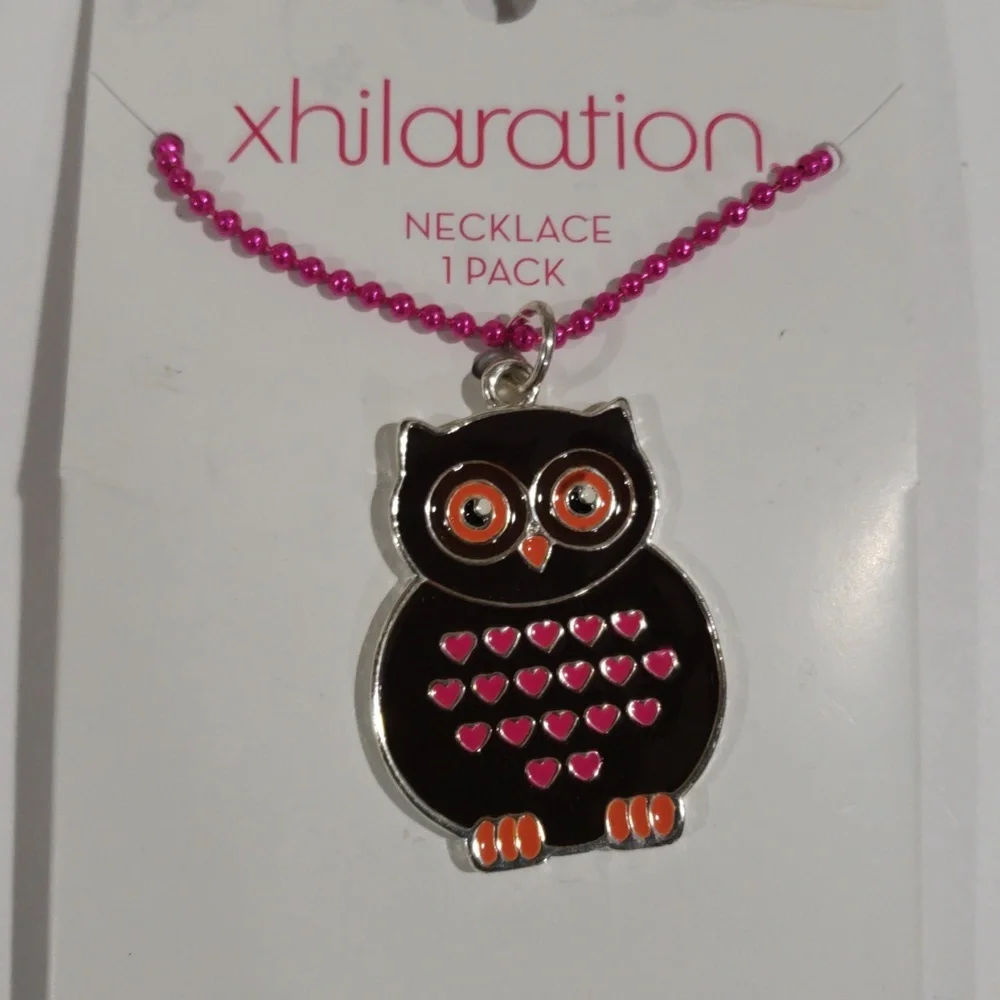 Xhilaration Pink Chain Owl Pendant Necklace - Cute & Fun Women’s Girls Jewelry